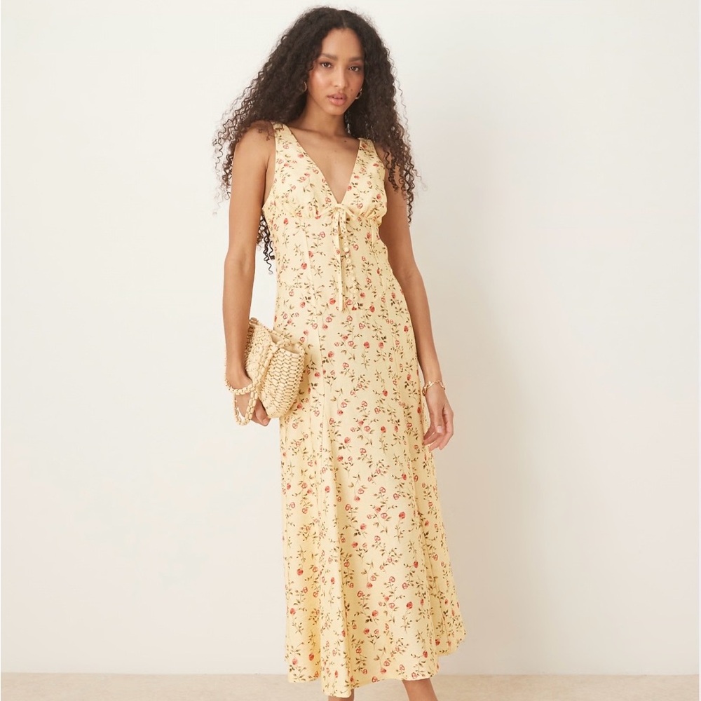 ASOS Yellow Floral Maxi Dress